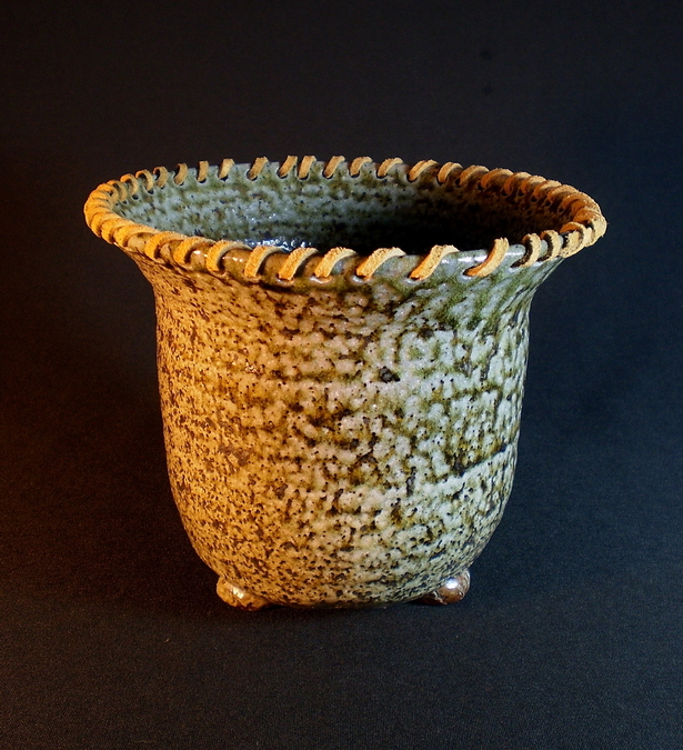 Leather Rimmed Flowerpot